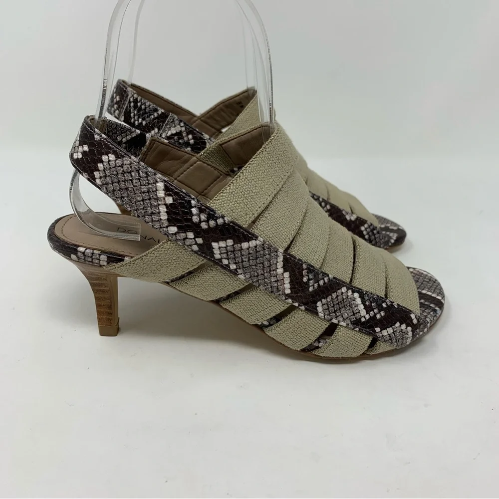 Donald Pliner Kail Low Heel Gold Natural Sandal Size 5